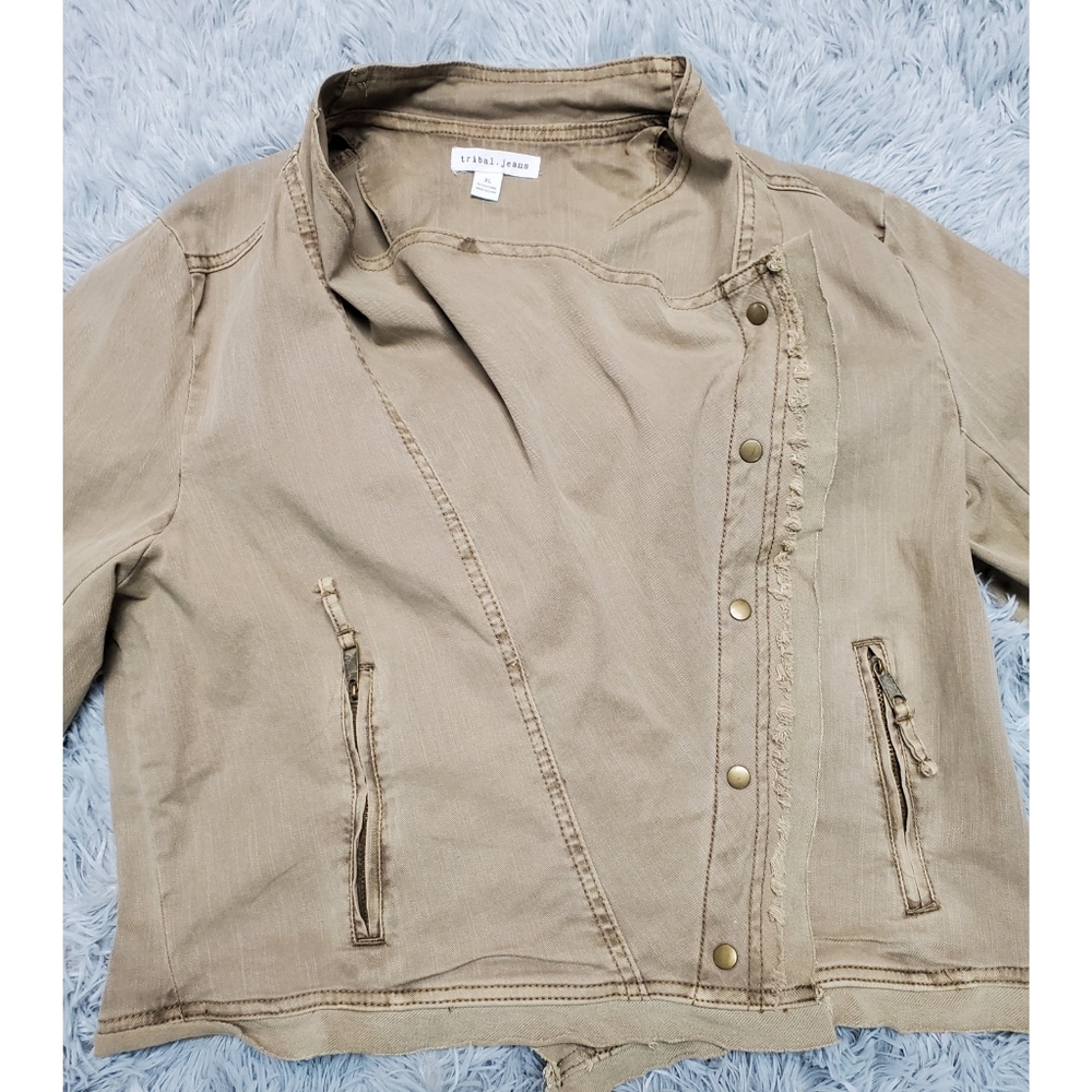 Tribal jeans brown jacket size XL - Picture 2 of 10